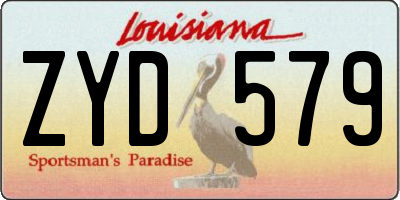 LA license plate ZYD579