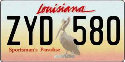 LA license plate ZYD580