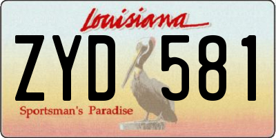 LA license plate ZYD581
