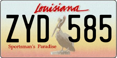 LA license plate ZYD585