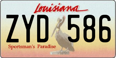 LA license plate ZYD586