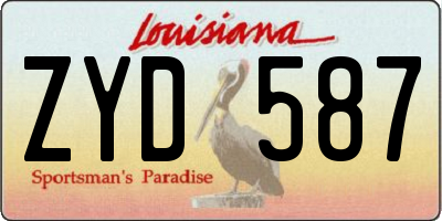 LA license plate ZYD587