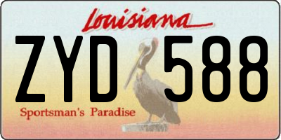 LA license plate ZYD588