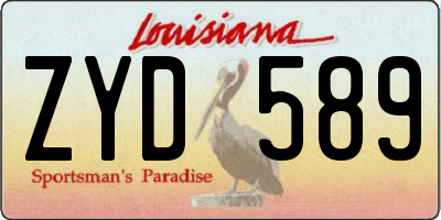 LA license plate ZYD589