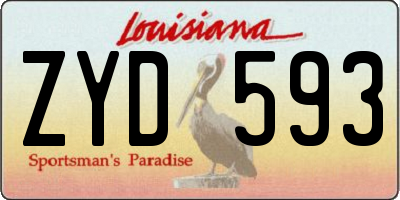 LA license plate ZYD593