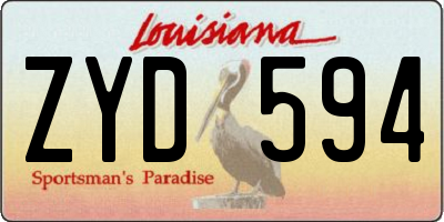 LA license plate ZYD594