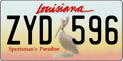 LA license plate ZYD596