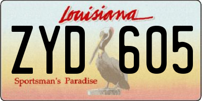 LA license plate ZYD605