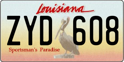 LA license plate ZYD608