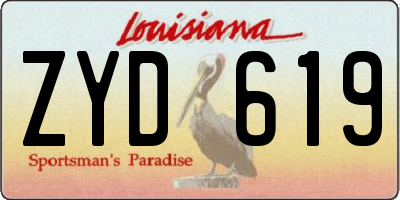 LA license plate ZYD619