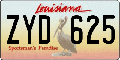 LA license plate ZYD625