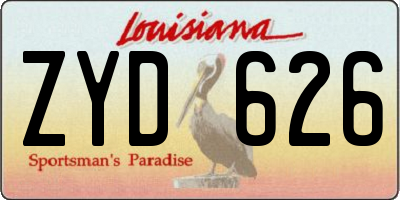 LA license plate ZYD626