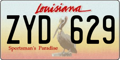 LA license plate ZYD629