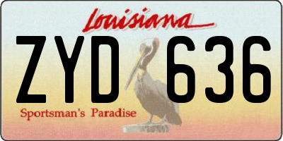 LA license plate ZYD636