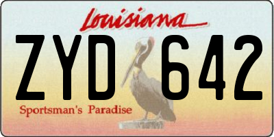 LA license plate ZYD642