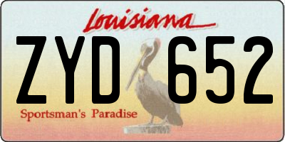 LA license plate ZYD652