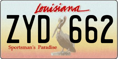LA license plate ZYD662