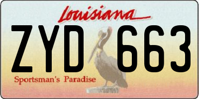 LA license plate ZYD663