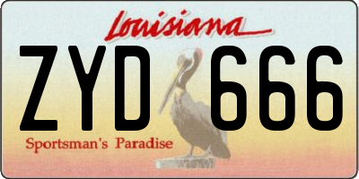 LA license plate ZYD666