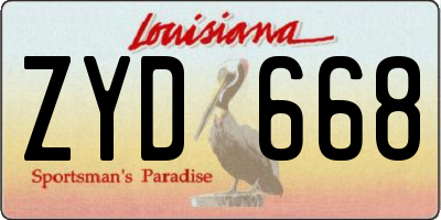 LA license plate ZYD668