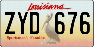 LA license plate ZYD676