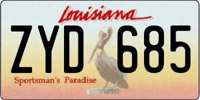LA license plate ZYD685