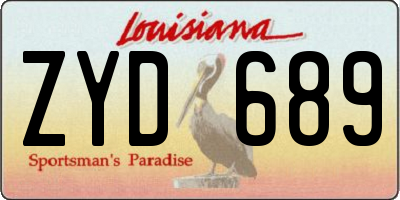 LA license plate ZYD689