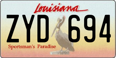LA license plate ZYD694