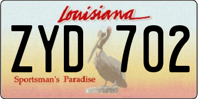 LA license plate ZYD702