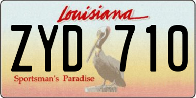 LA license plate ZYD710
