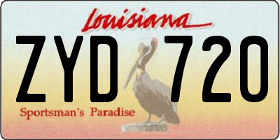 LA license plate ZYD720