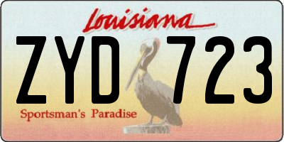 LA license plate ZYD723