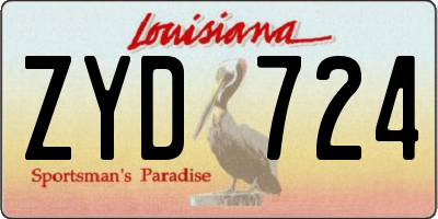 LA license plate ZYD724