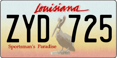 LA license plate ZYD725