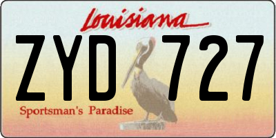 LA license plate ZYD727