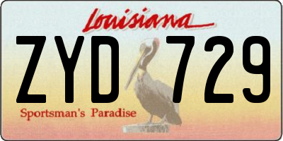 LA license plate ZYD729