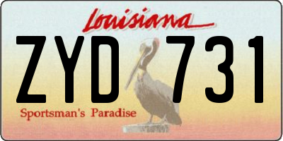 LA license plate ZYD731