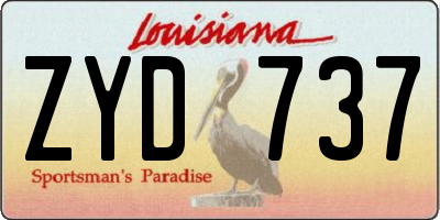 LA license plate ZYD737