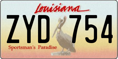 LA license plate ZYD754