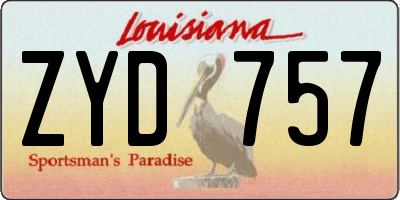 LA license plate ZYD757
