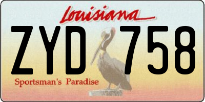 LA license plate ZYD758