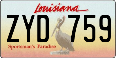 LA license plate ZYD759