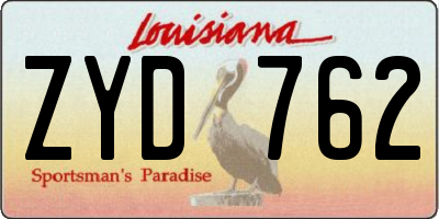 LA license plate ZYD762