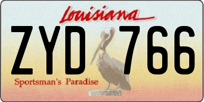LA license plate ZYD766