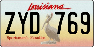 LA license plate ZYD769