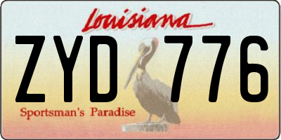 LA license plate ZYD776