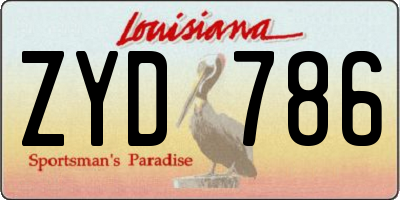 LA license plate ZYD786