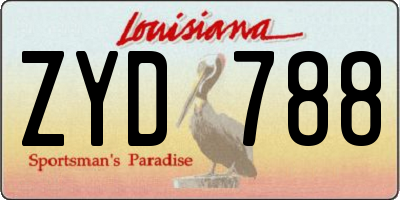 LA license plate ZYD788