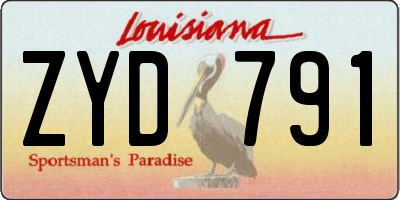 LA license plate ZYD791