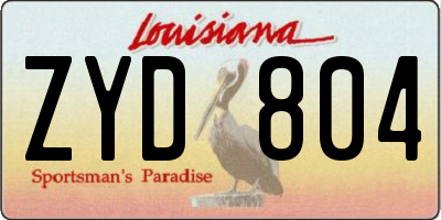 LA license plate ZYD804